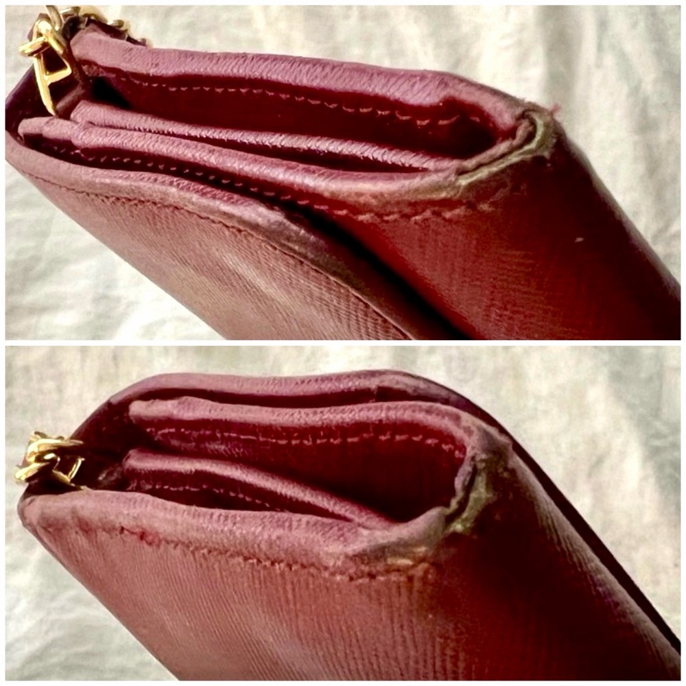 👑✅PRICE FIRM✅ AUTHENTIC Burgundy Prada Wallet. (NO strap chain included) - Picture 13 of 17